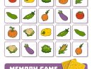 Jeu De Mémoire Pour Les Enfants D'âge Préscolaire, Des Cartes Vectorielles  Avec Des Légumes pour Jeux Memoire Enfant