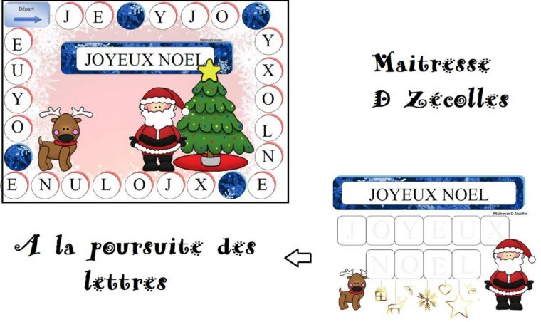 Jeu De Noël : A La Poursuite Des Lettres – Mes Tresses intérieur Jeux De Maitresse A Imprimer