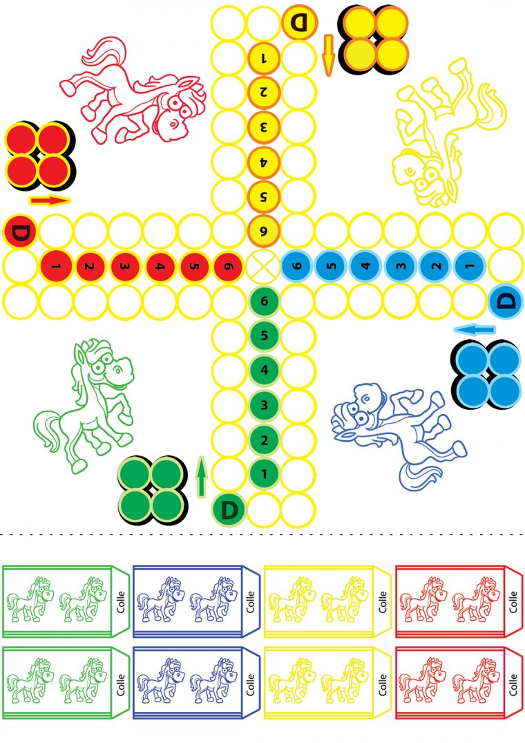 Jeu De Petits Chevaux À Imprimer – Turbulus, Jeux Pour Enfants encequiconcerne Découpage Collage A Imprimer