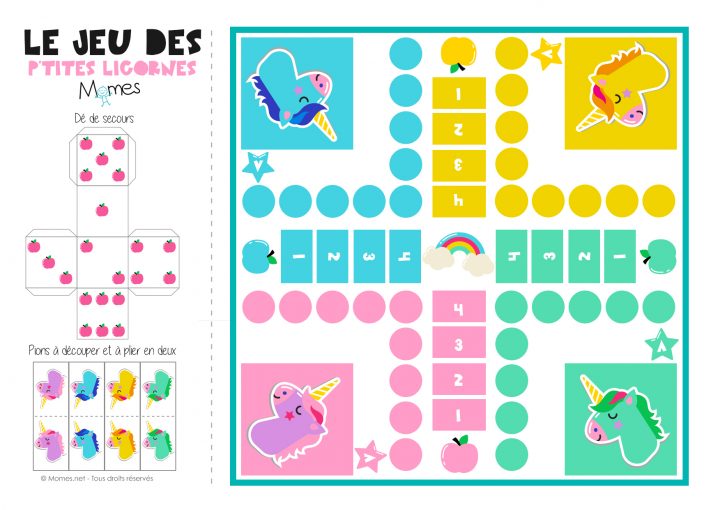 Jeu De Petits Chevaux À Imprimer Version Licornes ! – Momes destiné Petit Jeu Maternelle