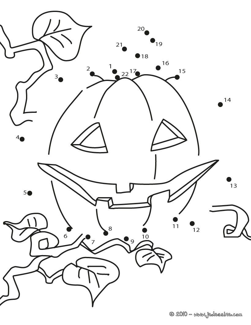 Jeu De Points À Relier : Citrouille D&amp;#039;halloween | Halloween serapportantà Point À Relier Alphabet 