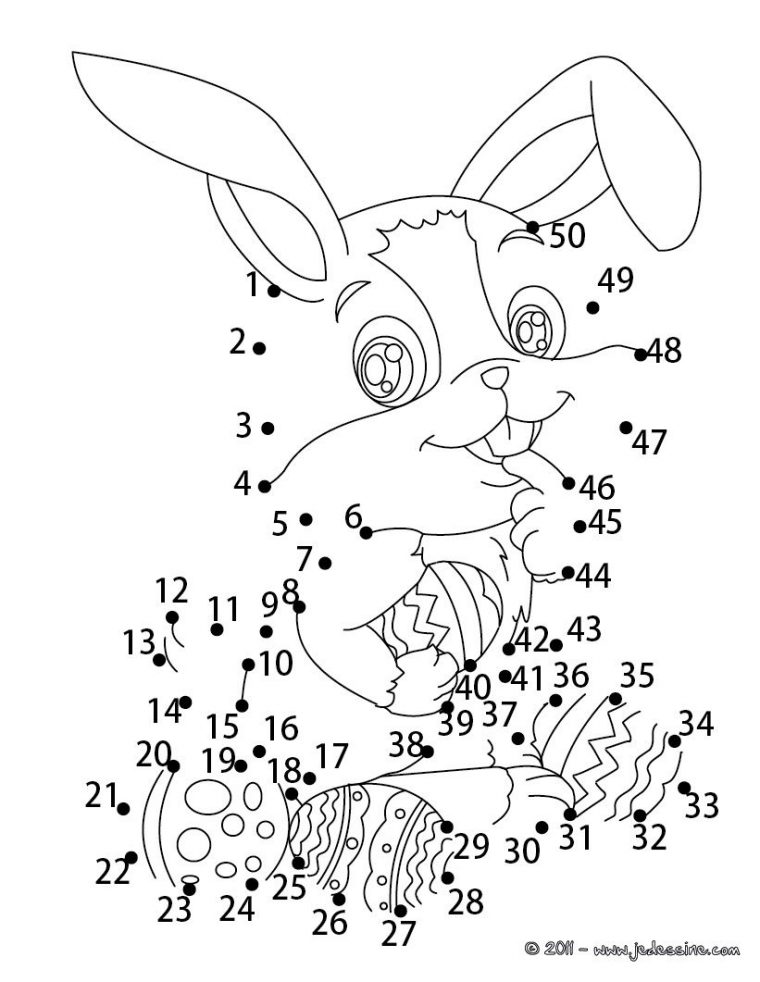 Jeu De Points À Relier : Lapin En Chocolat … | Coloriage pour Jeux De Points À Relier