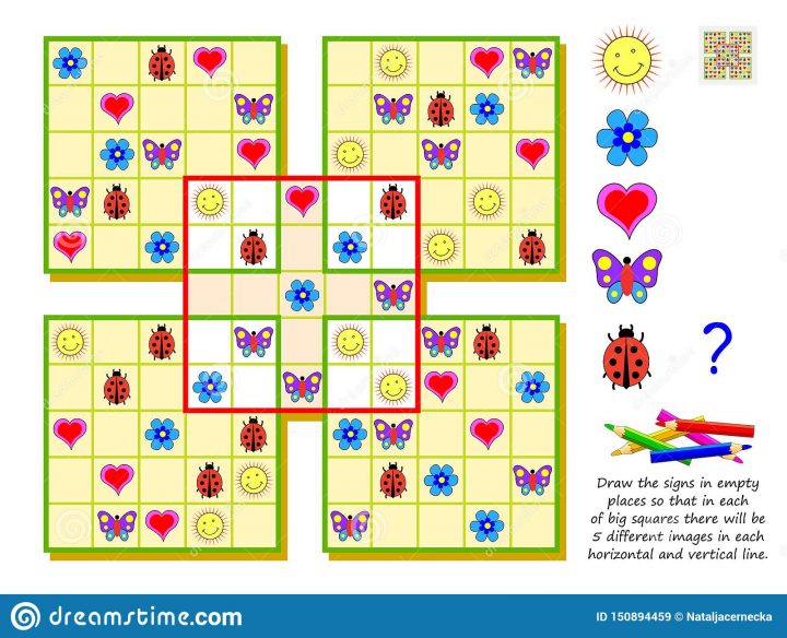 Jeu De Puzzle De Sudoku De Logique Pour Des Enfants L destiné Jeu Logique Enfant