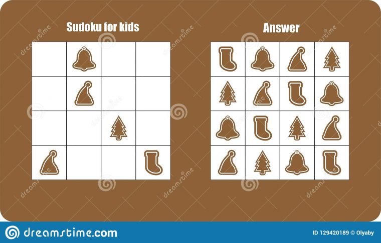 Jeu De Sudoku Avec Le Pain D'épice D'images De Noël Pour Des dedans Jeu Le Sudoku