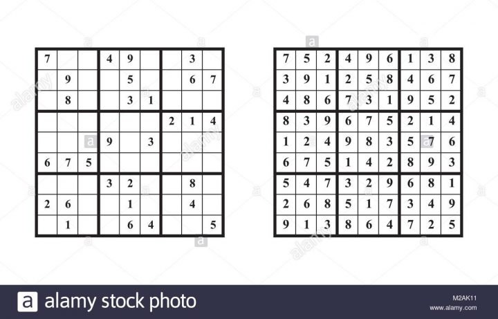 Jeu De Sudoku Avec Réponse. Jeu De Puzzle Avec Des Numéros dedans Sudoku Pour Enfant