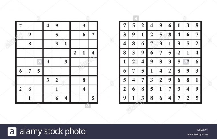 Jeu De Sudoku Avec Réponse. Jeu De Puzzle Avec Des Numéros destiné Jeu Le Sudoku