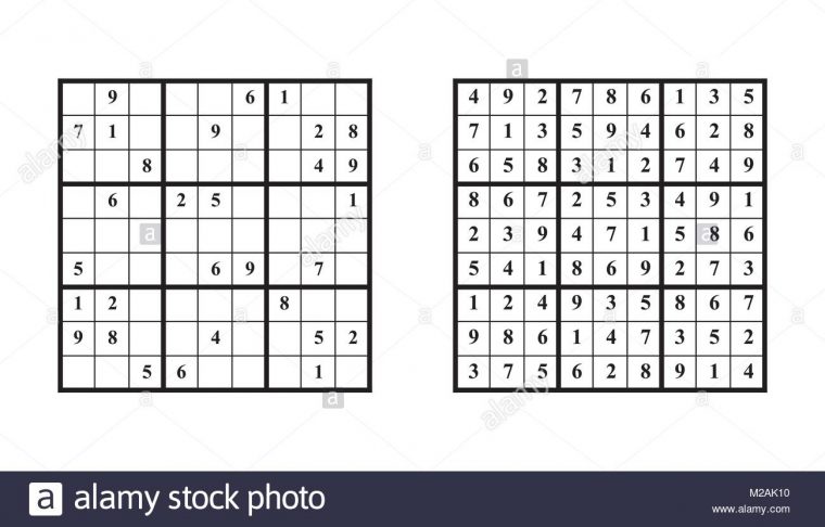 Jeu De Sudoku Avec Réponse. Jeu De Puzzle Avec Des Numéros intérieur Jeu Le Sudoku