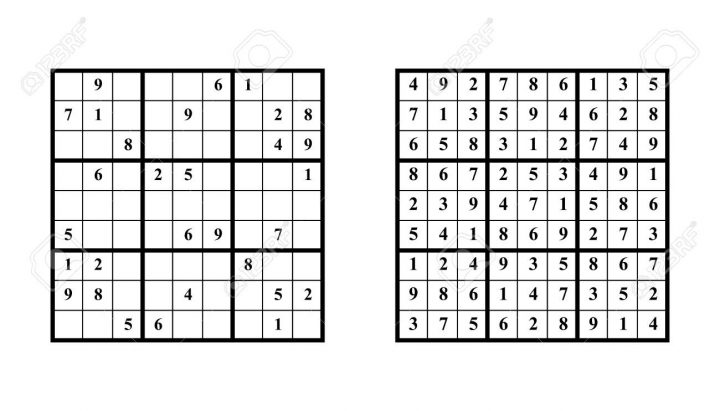 Jeu De Sudoku Avec Réponse. Jeu De Puzzle De Vecteur Avec Des Nombres Pour  Les Enfants Et Les Adultes. Illustration Sur Fond Blanc pour Sudoku Pour Enfant