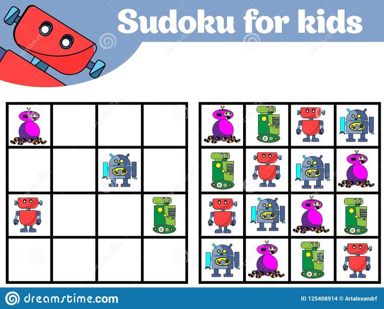 Jeu De Sudoku Pour Des Enfants Avec Des Photos Jeu De à Jeux De Logique Enfant