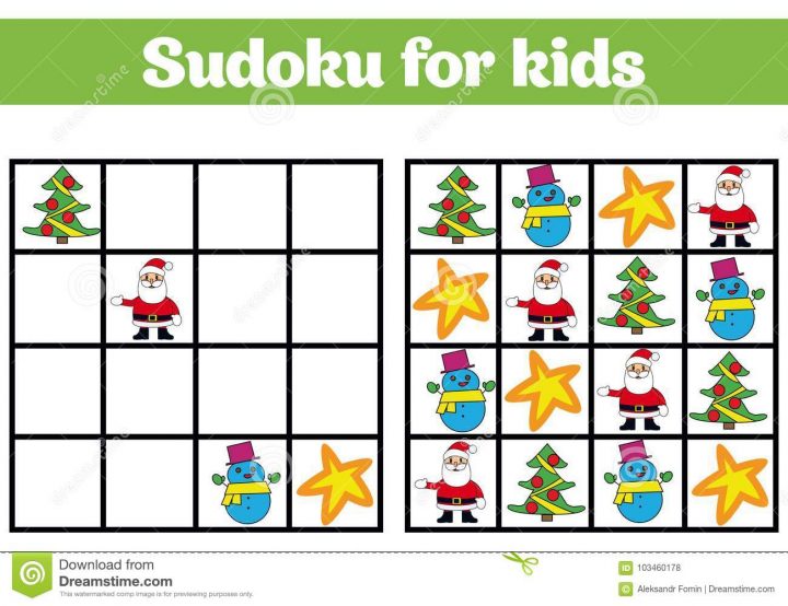 Jeu De Sudoku Pour Des Enfants Avec Des Photos Jeu De avec Jeu Logique Enfant