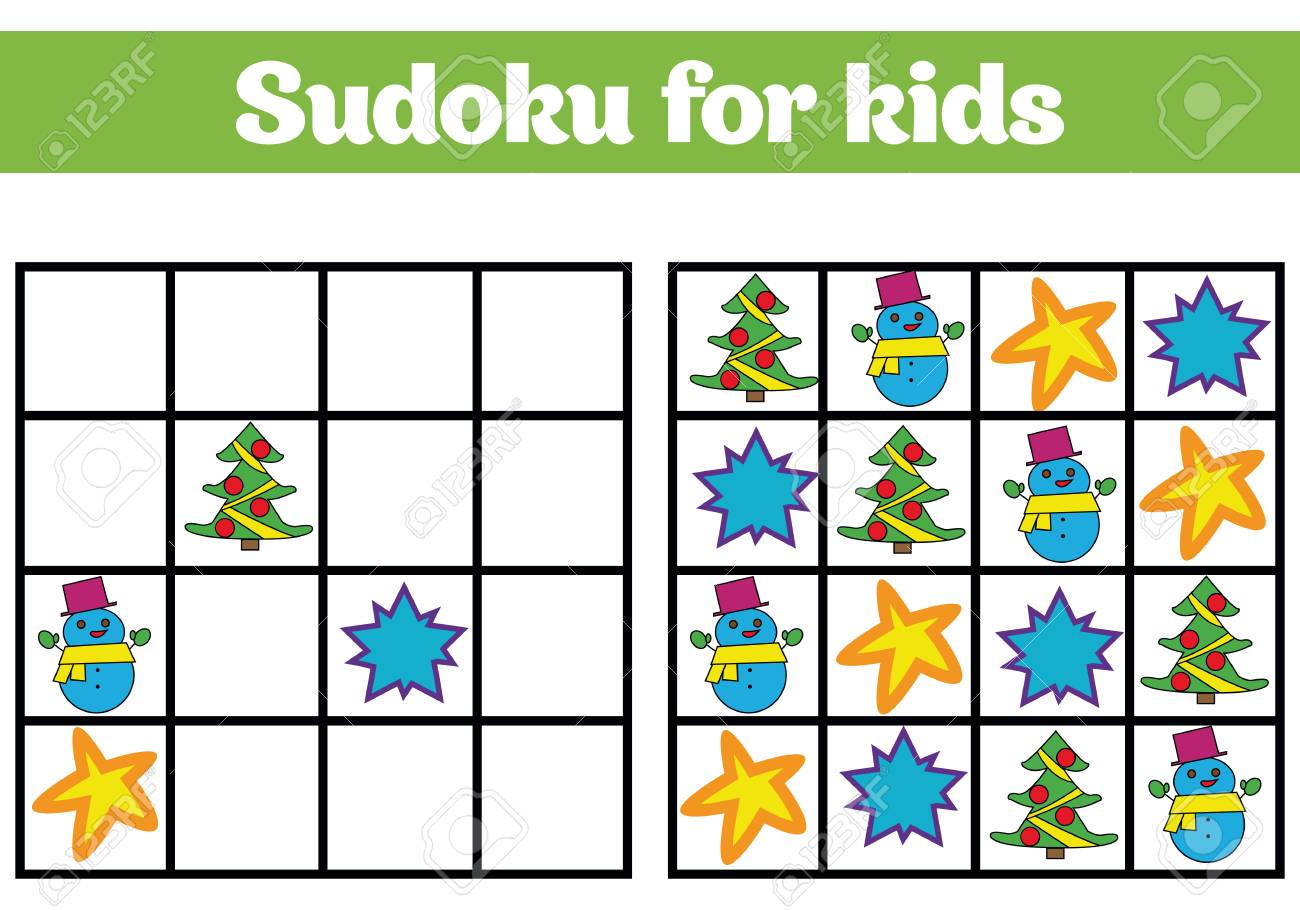 Jeu De Sudoku Pour Les Enfants Avec Des Images. Jeu De Logique Pour Les  Enfants D'âge Préscolaire. Rébus Pour Les Enfants. Illustration Vectorielle  De encequiconcerne Jeux De Logique Enfant