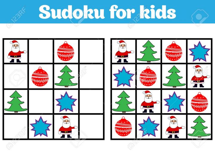 Jeu De Sudoku Pour Les Enfants Avec Des Images. Jeu De Logique Pour Les  Enfants D'âge Préscolaire. Rébus Pour Les Enfants. Illustration Vectorielle  De serapportantà Jeu Logique Enfant