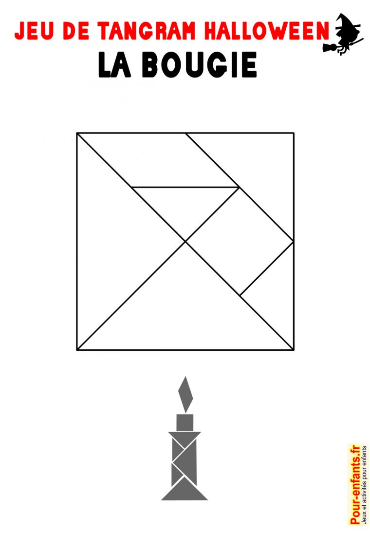 Jeu De Tangram À Imprimer Bougie Halloween Imprimable avec Jeu De Tangram À Imprimer