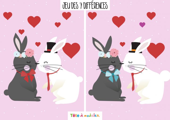 Jeu Des 7 Différences De La Saint Valentin intérieur Jeux De La Différence