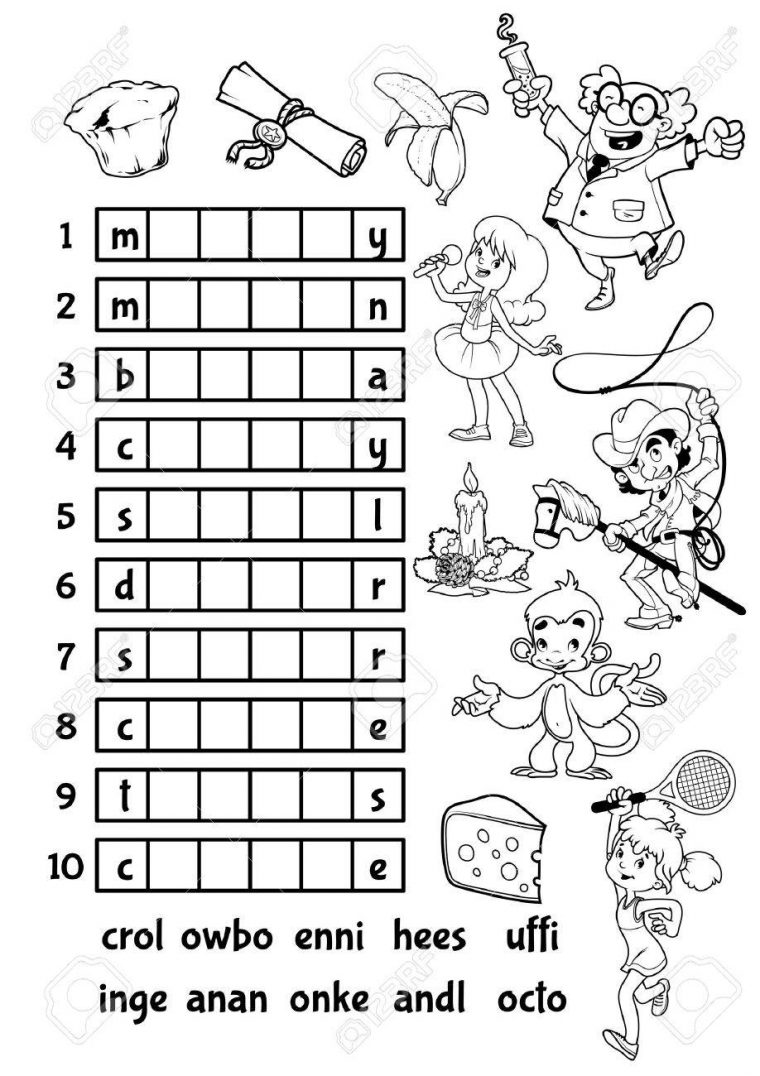 Jeu Éducatif De Rebus Pour Enfants D'âge Préscolaire. Trouver La Bonne  Partie Des Mots. Vecteur Cartoon Illustration. intérieur Jeux De Mots Pour Enfants