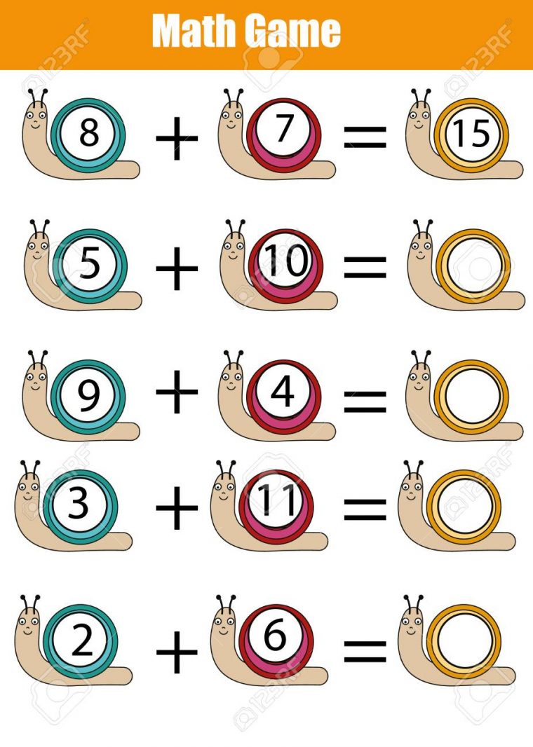 Jeu Éducatif Mathématique Pour Les Enfants. Comptage D'apprentissage,  Feuille De Calcul Supplémre Pour Les Enfants. Calculer Les Nombres  Dans Les pour Jeux De Matematique