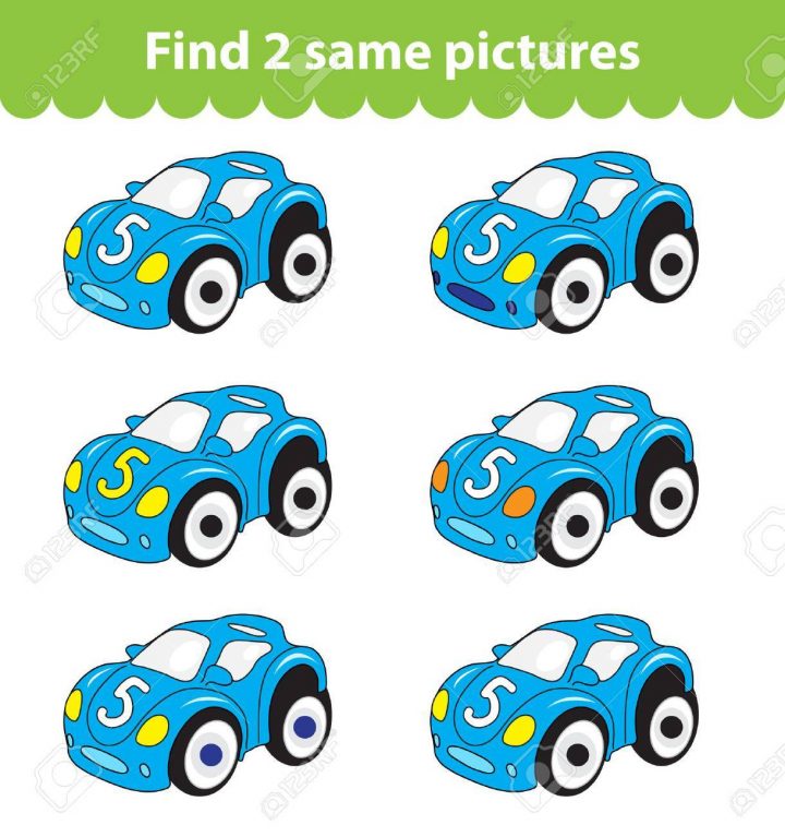 Jeu Éducatif Pour Enfants. Trouver Deux Mêmes Images. Ensemble De Jouet De  Voiture Pour Le Jeu Trouve Deux Mêmes Images. Illustration Vectorielle destiné Jeux De Voitures Pour Enfants