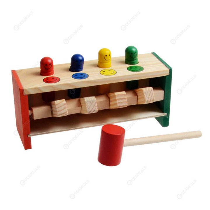 Jeu En Bois Percussion Marteau Banc Jouets Tout-Petits Jouet Éducatif  Cadeaux Enfants pour Jeux En Ligne Tout Petit