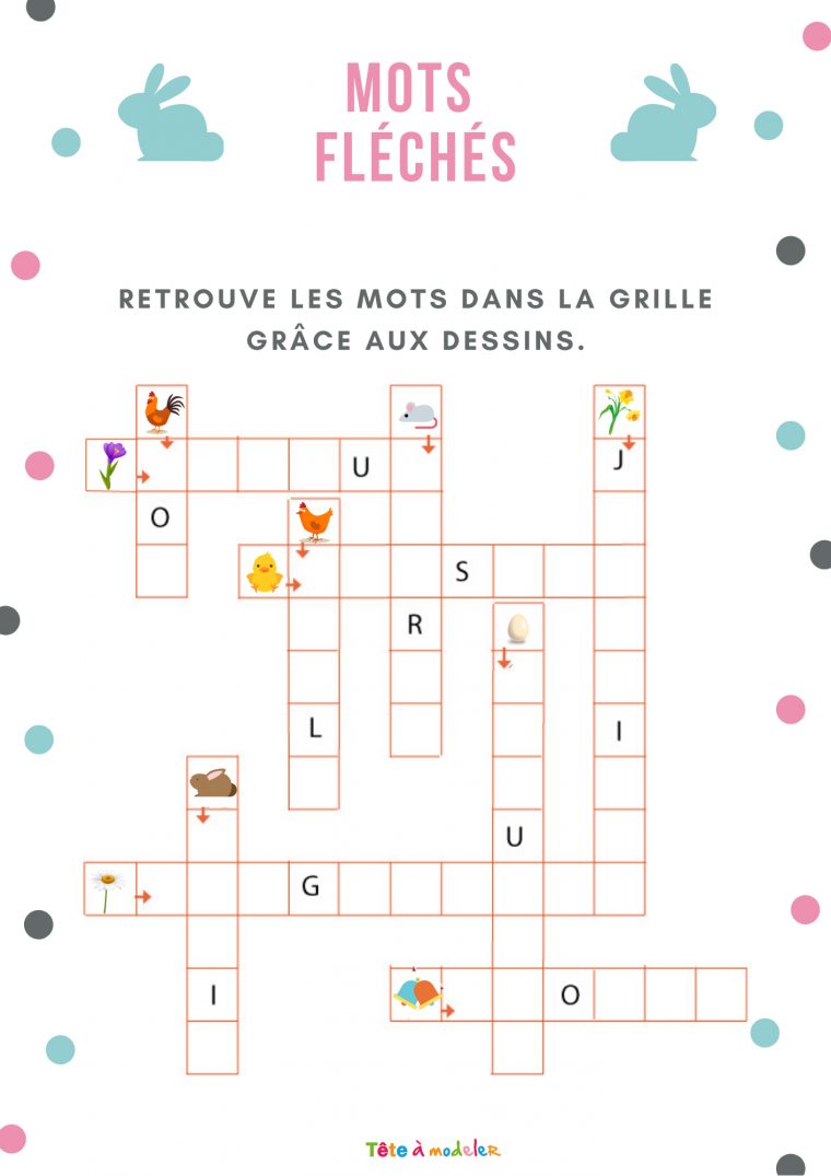 Jeu Gratuit À Imprimer : Mots Fléchés : Paques Est Arrivé dedans Sudoku Junior À Imprimer