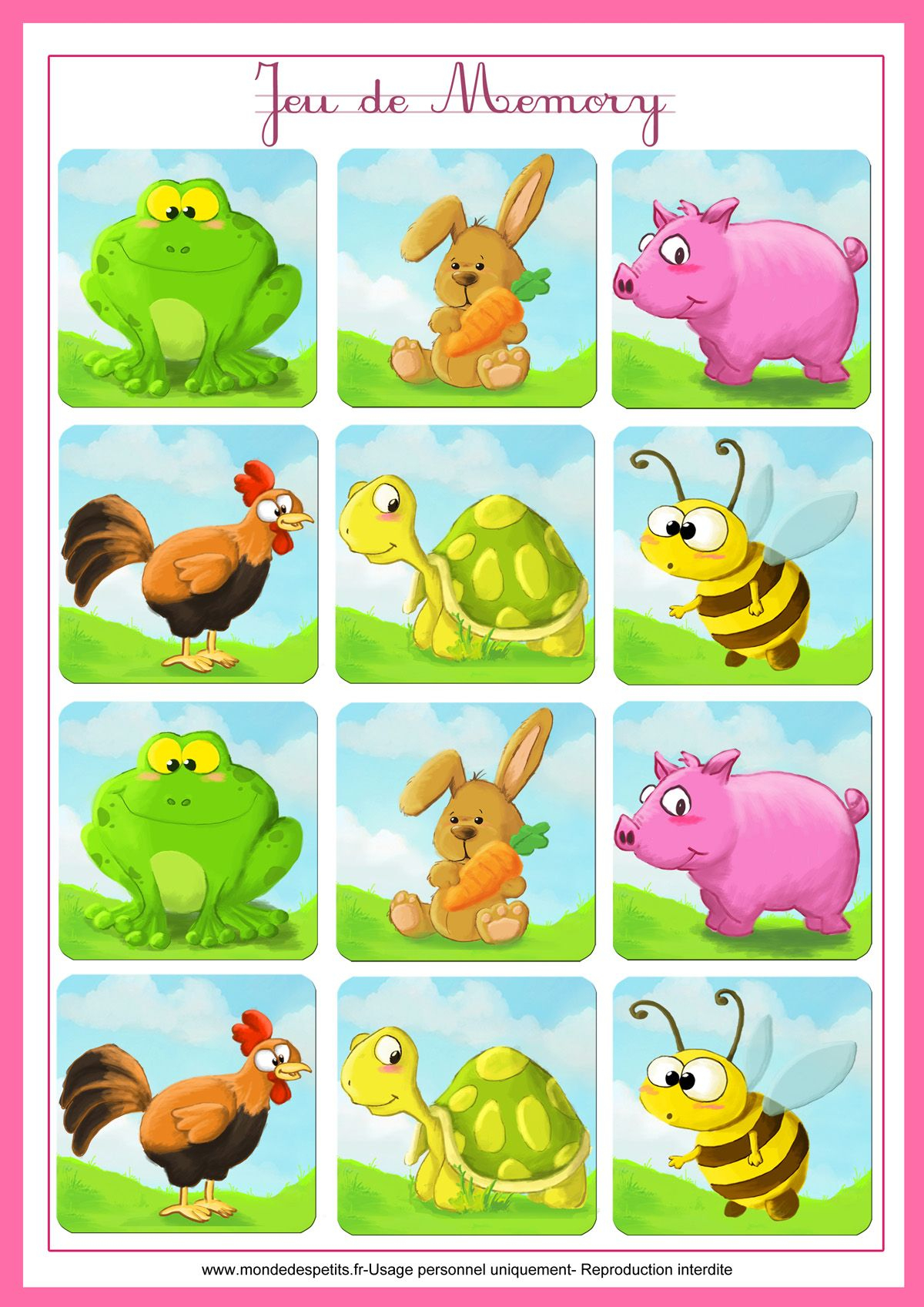 Jeu-Memory-Animaux-Imprimer 1 200×1 697 Пикс | Jeux De concernant Jeu Memory Enfant