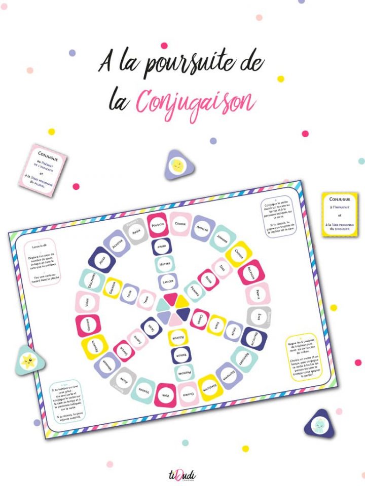 Jeu Pour Apprendre La Conjugaison – Kit Pédagogique – Tidudi à Jeux Ce2 À Imprimer