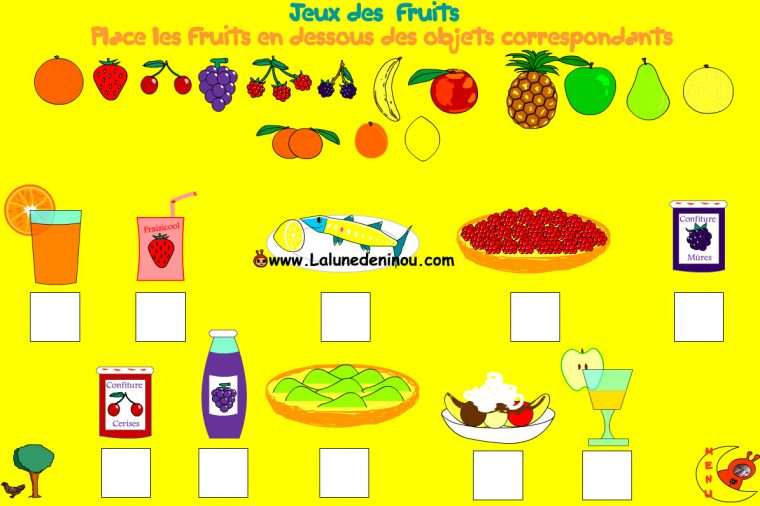 Jeu Pour Apprendre Le Nom Des Fruits – Lalunedeninou à Jeux Maternelle Grande Section En Ligne