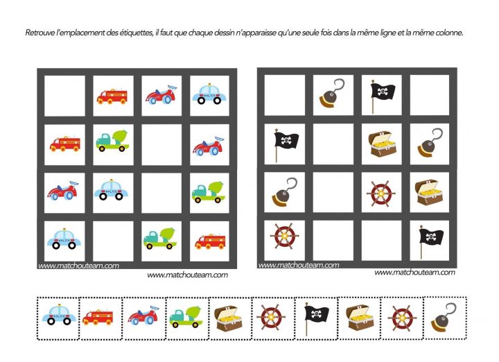 Jeu Pour Esprit Logique | Sudoku Enfant, Jeux De Logique Et à Sudoku Maternelle À Imprimer