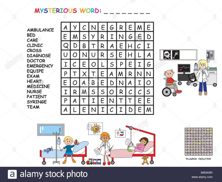 Jeu Pour Les Enfants : Les Mots Croisés De L'hôpital Banque dedans Mots Croises Pour Enfants