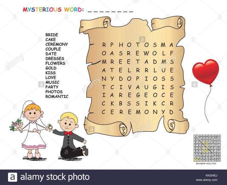 Jeu Pour Les Enfants : Mariage Mots Croisés Banque D'images avec Jeux De Mots Enfants