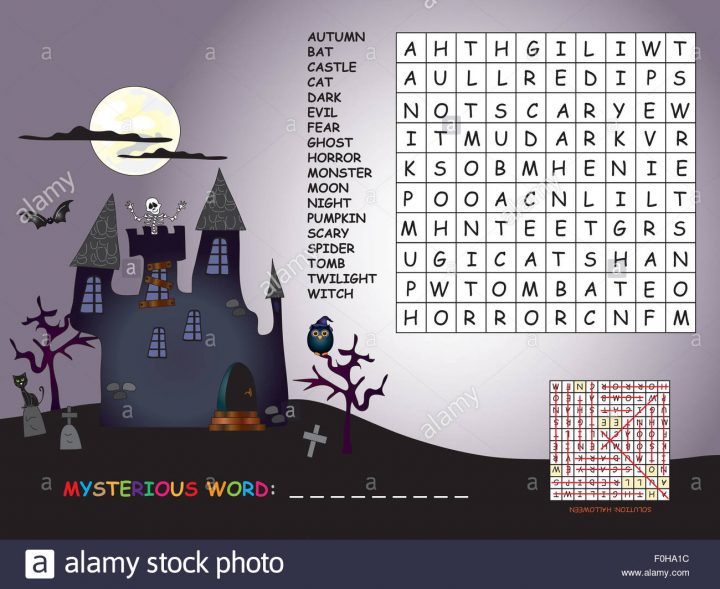 Jeu Pour Les Enfants Pour Halloween : Chercher Tous Les Mots tout Jeux De Mots A Chercher