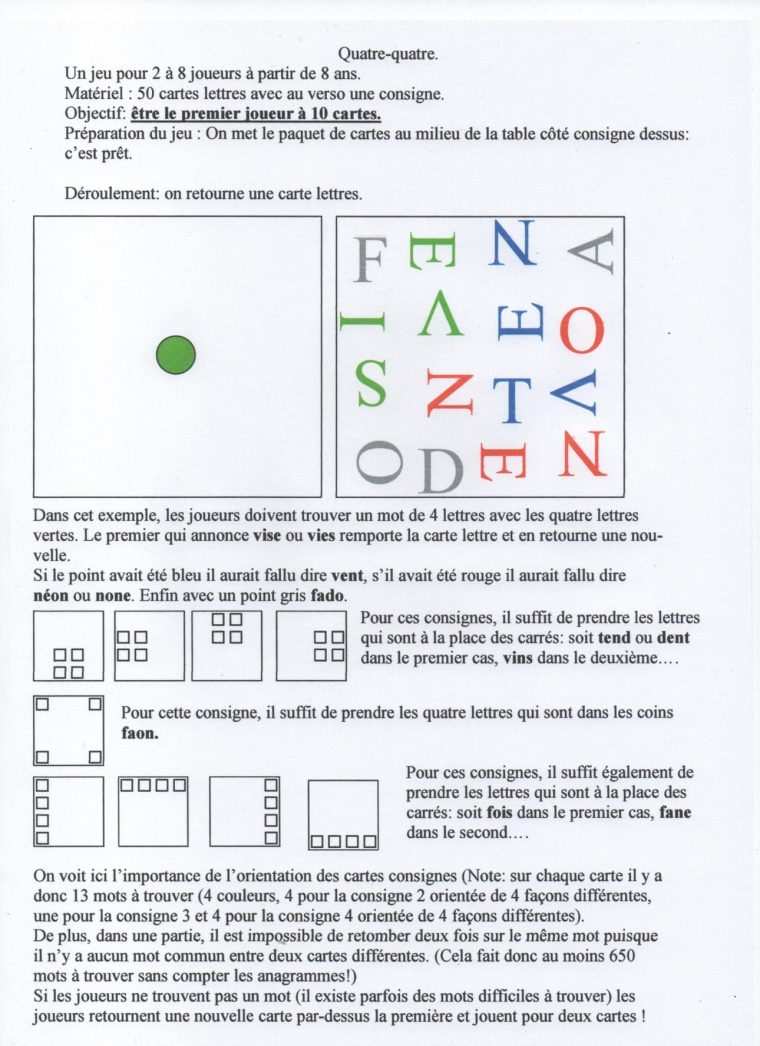 Jeu Quatre Quatre Sur Les Mots De Quatre Lettres à Jeu Quatre Images