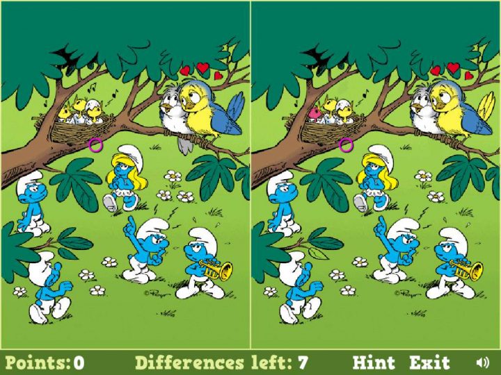 Jeu Schtroumpf Smurfs Spot The Difference / Jeuxgratuits à Jeux De La Différence