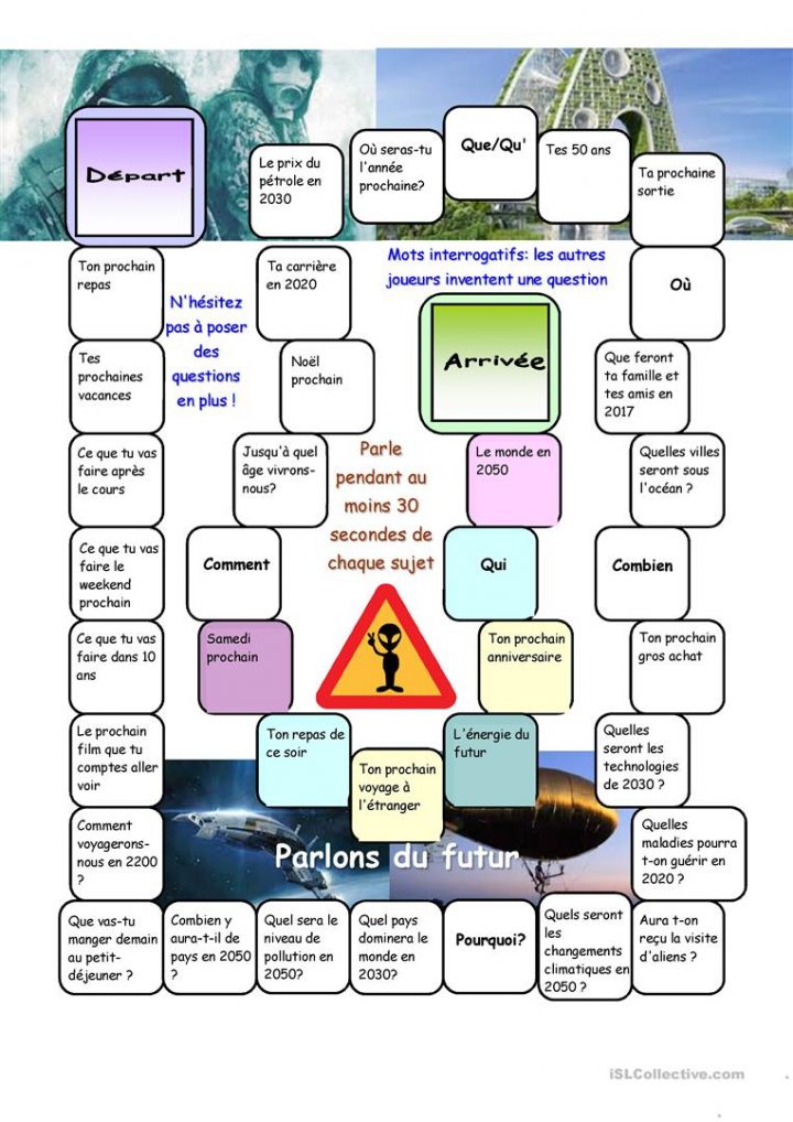 Jeu Sur Le Futur – Français Fle Fiches Pedagogiques avec Jeu En Anglais À Imprimer