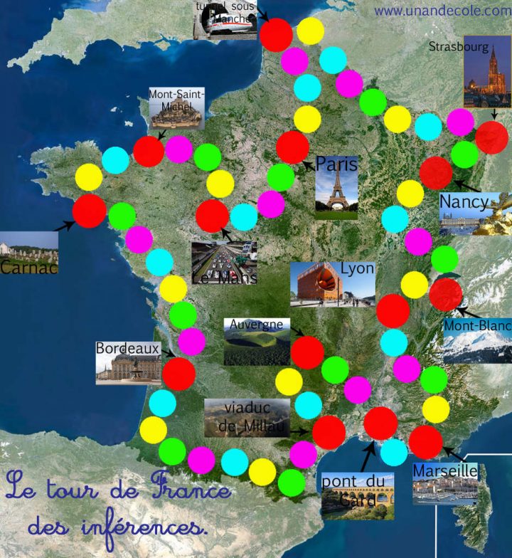 Jeu : Tour De France Des Inférences Gs, Cp, Ce1, Ulis – Un tout Jeu Carte De France