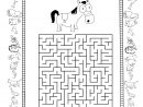 Jeux Chevaux Gratuits À Imprimer : Labyrinthes, Apprendre À avec Jeux Point A Relier