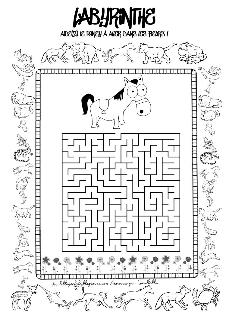 Jeux Chevaux Gratuits À Imprimer : Labyrinthes, Apprendre À encequiconcerne Jeux De Coloriage De Cheval