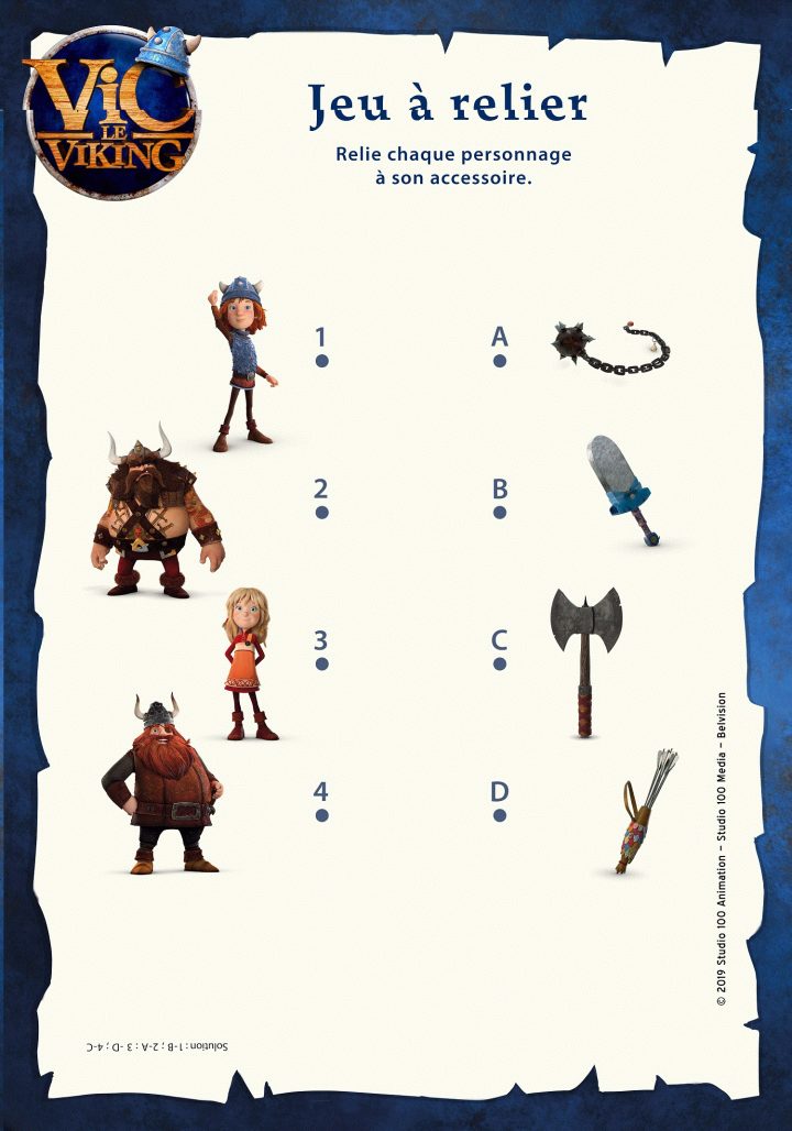 Jeux De Jeu À Relier Du Film Vic Le Viking – Fr.hellokids à Jeux A Relier