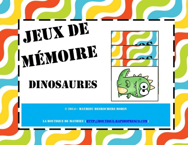 Jeux De Mémoire – Dinosaures (Memory) encequiconcerne Jeux De Mimoire