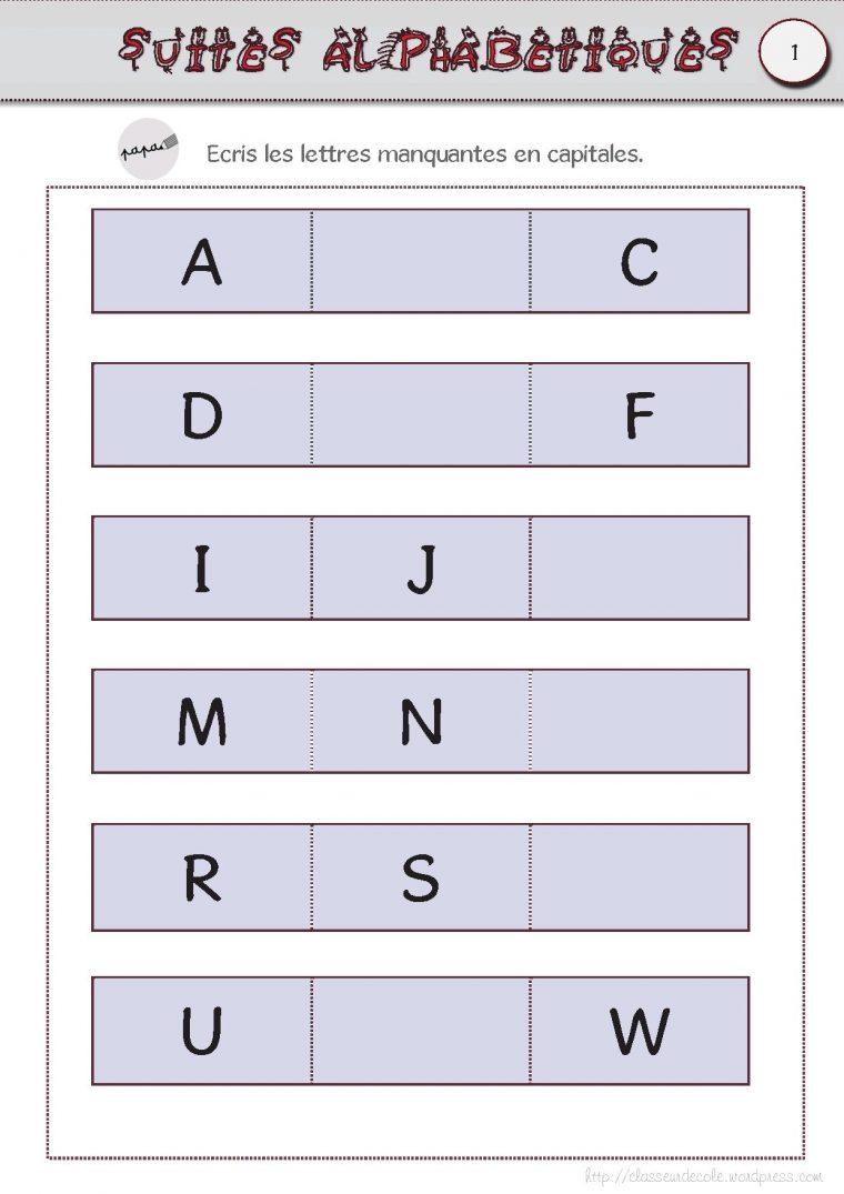 Jeux De Suites Alphabétiques | Apprendre L Alphabet Français pour Point À Relier Alphabet