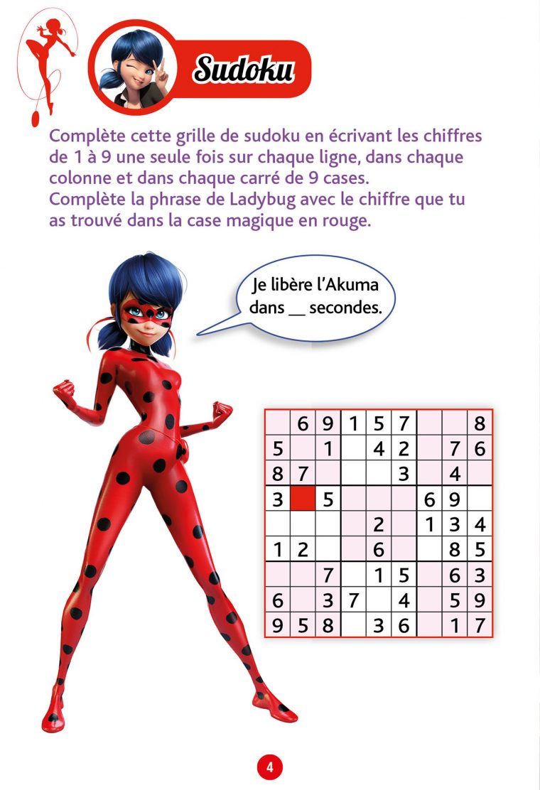 Jeux De Vacances Miraculous, Du Cm1 Au Cm2 destiné Sudoku Junior À Imprimer