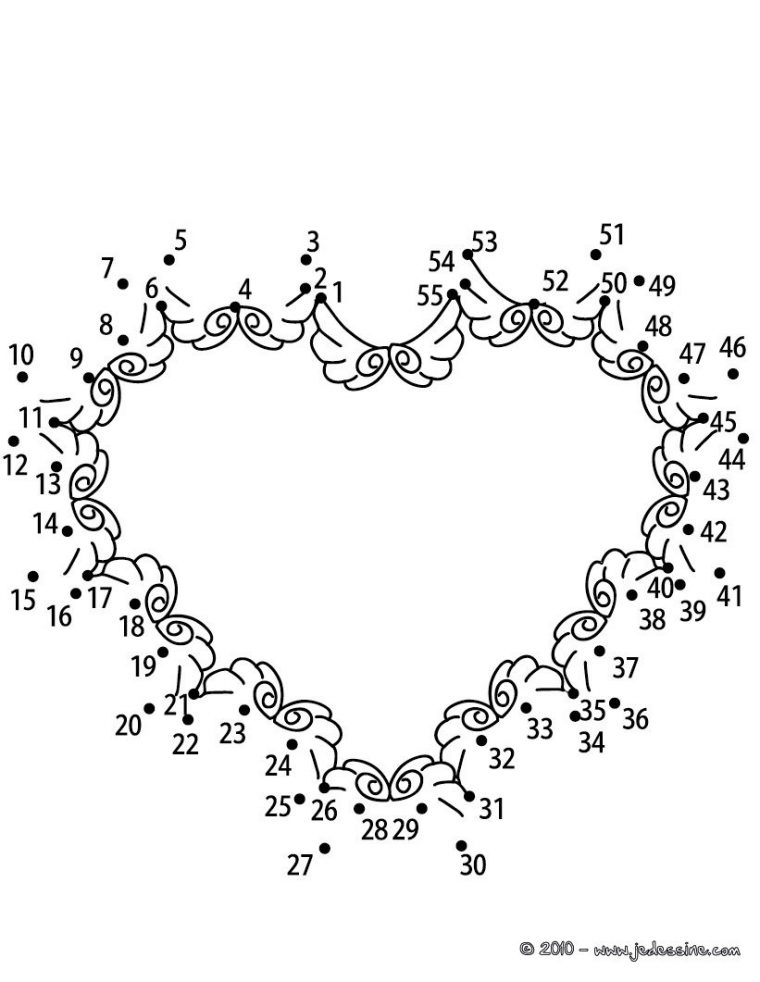 Jeux Des Points À Relier Saint Valentin – 2 Coeurs Points À serapportantà Jeux Point À Relier