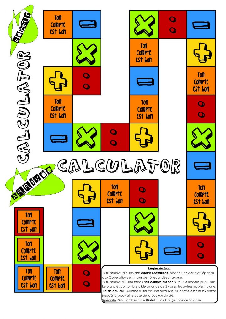 Jeux Pour La Classe] Mathématiques Calcul – Calculator concernant Jeux Mathématiques À Imprimer