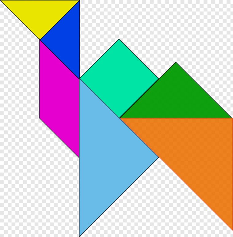 Jigsaw Puzzles Tangram Free Geometric Shape, Svg Png | Pngbarn serapportantà Tangram Chat