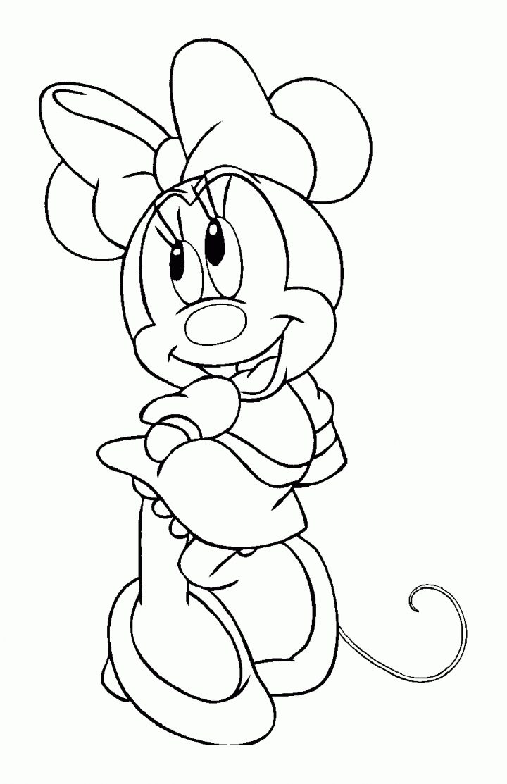 Joli Coloriage Simple De Minnie – Coloriage Minnie concernant Dessin Walt Disney À Imprimer