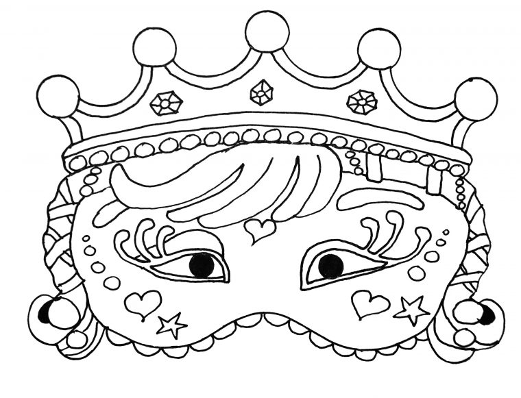 Joli Masque De Carnaval – Coloriage De Masques – Coloriages pour Masque Enfant A Colorier