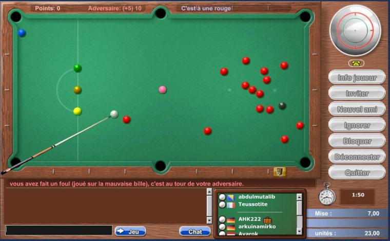 Jouer Au Billard En Ligne Gratuitement Ou Pour De L'argent dedans Jeux De Biyare