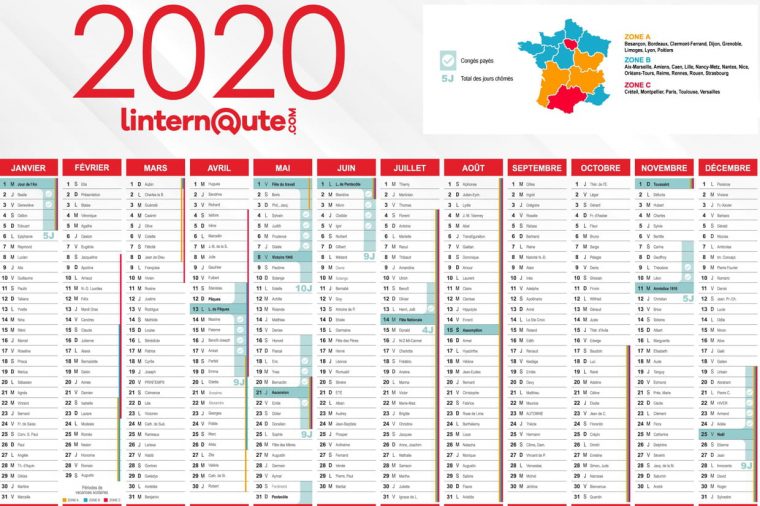 Jours Fériés 2020 : Quels Jours Poser Pour Plus De Vacances à Calendrier 2019 Avec Jours Fériés Vacances Scolaires