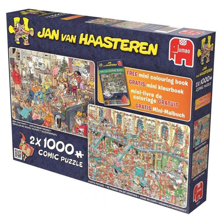 Jumbo Jan Van Haasteren New Year Party & Santa's Factory Jigsaw Puzzle concernant Puzzle Photo Gratuit