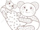 Kid Coloriage Livre Panda Mignon Avec Le Coeur Et Le Bébé Panda. Contour  Brown. Line Lunatiques Art Vector Illustration. destiné Panda À Colorier