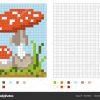 Kids Coloring Page, Pixel Coloring With Poisonous Mushroom concernant Pixel A Colorier